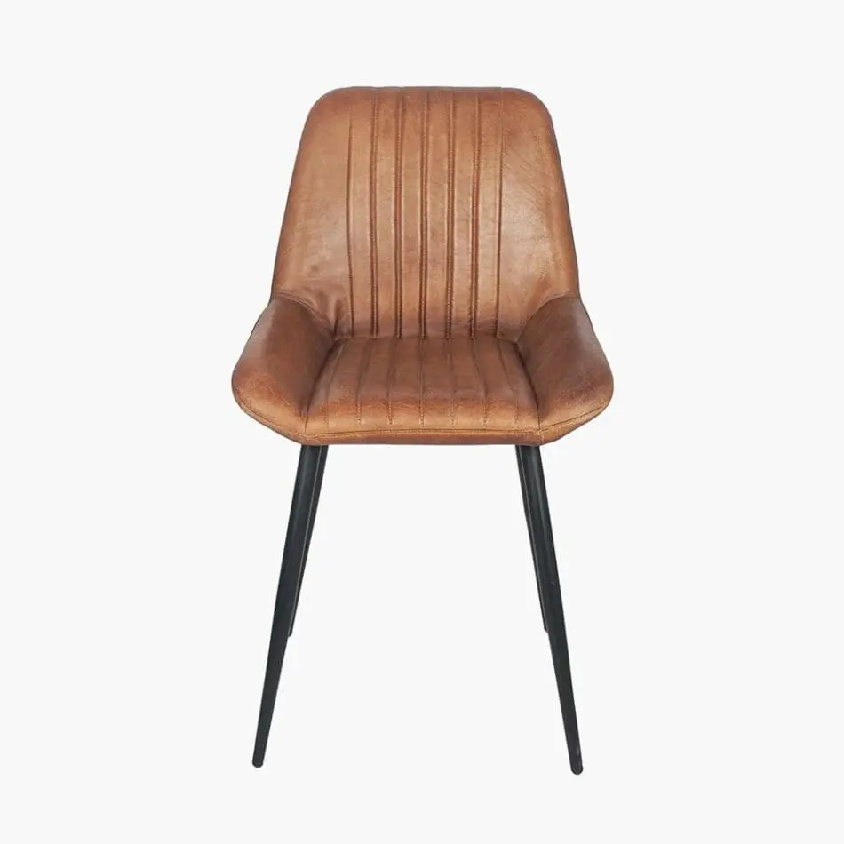 PL Brown Leather Dining Chair