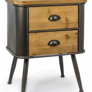 MG Metal and wood 2 drawer cabinet