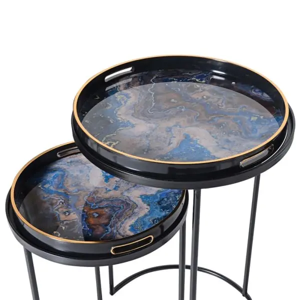CH 2 Blue Marble Tray Tables