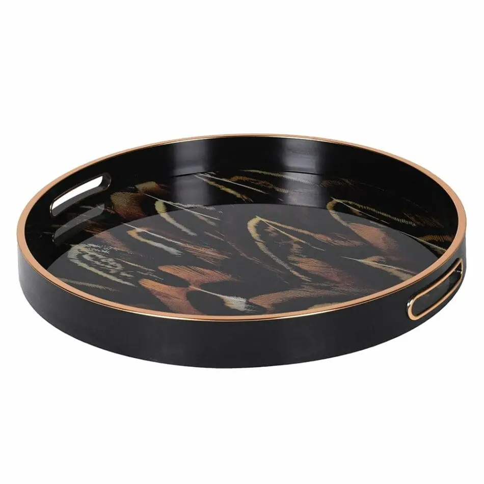 CH Feathers Circular Tray