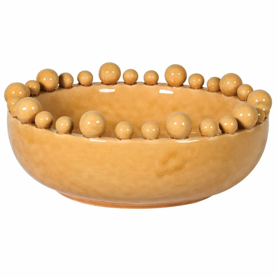 CH Mustard Bobble Edged Bowl