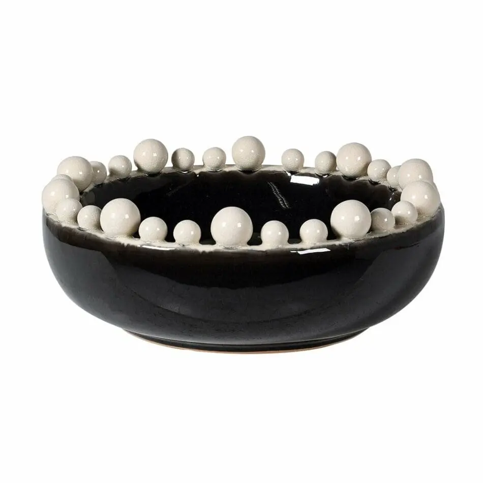 CH Black And White Bobble Edged Bowl