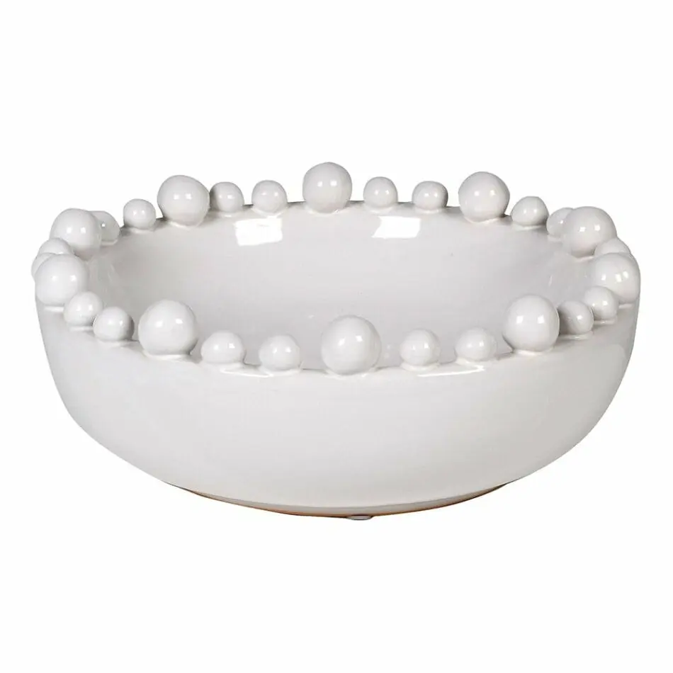 CH White Bobble Edged Bowl