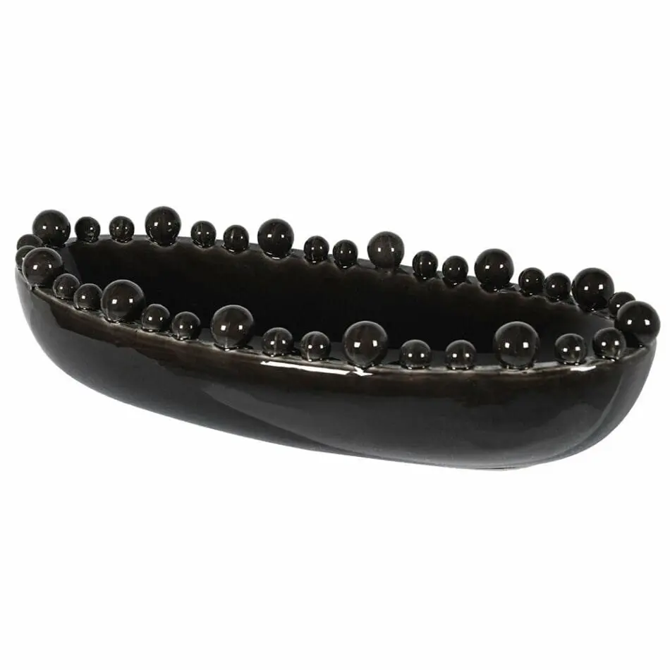 CH Black Oval Bobble Edged Bowl