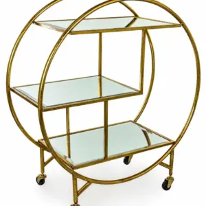 MG Gold Round Drinks Trolley