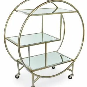 MG Silver Round Drinks Trolley