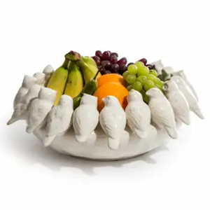 MG Flock of birds ceramic bowl - "Oatmeal"