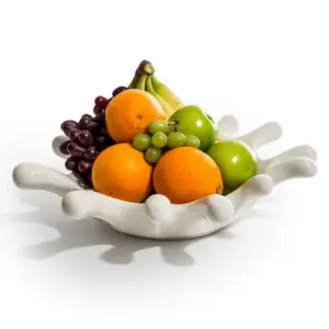 MG White Ceramic Splash Fruit Bowl