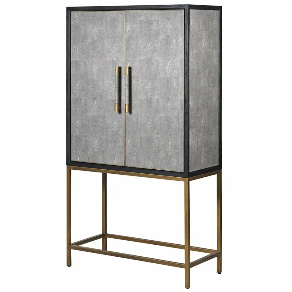 CH Oak And Shagreen Cabinet
