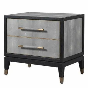 CH Oak And Shagreen Bedside Drawers