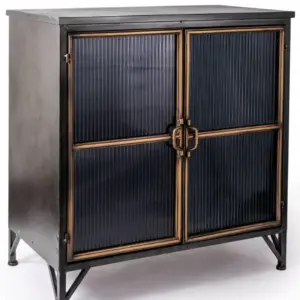 MG Black Metal & Glass Cabinet