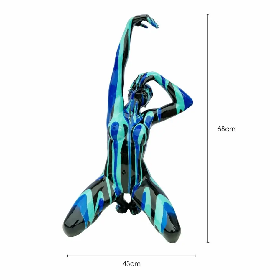 FG Yoga Lady Reaching - Black & Blue