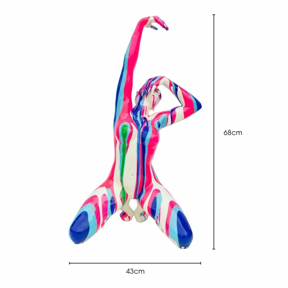 FG Yoga Lady Reaching - Pink & Blue