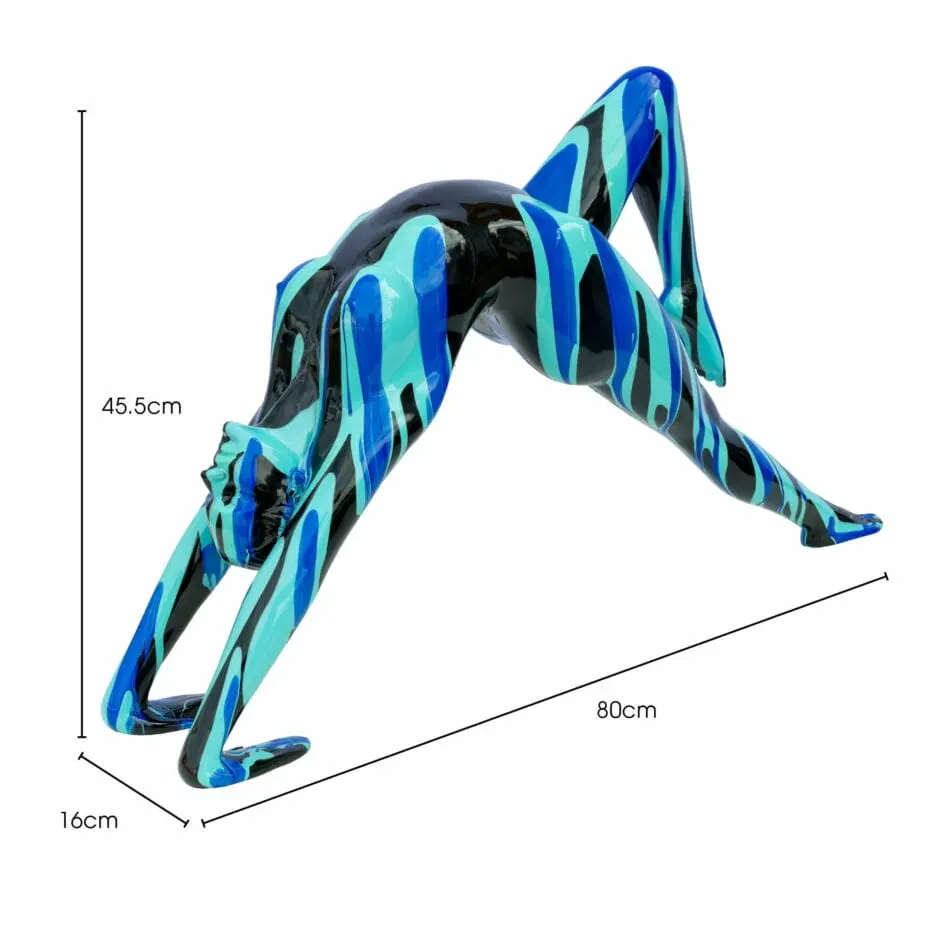 FG Yoga Lady Stretching - Black & Blue