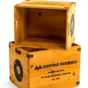 MG Wooden "Mountain Records" LP Record Storage Box - Large