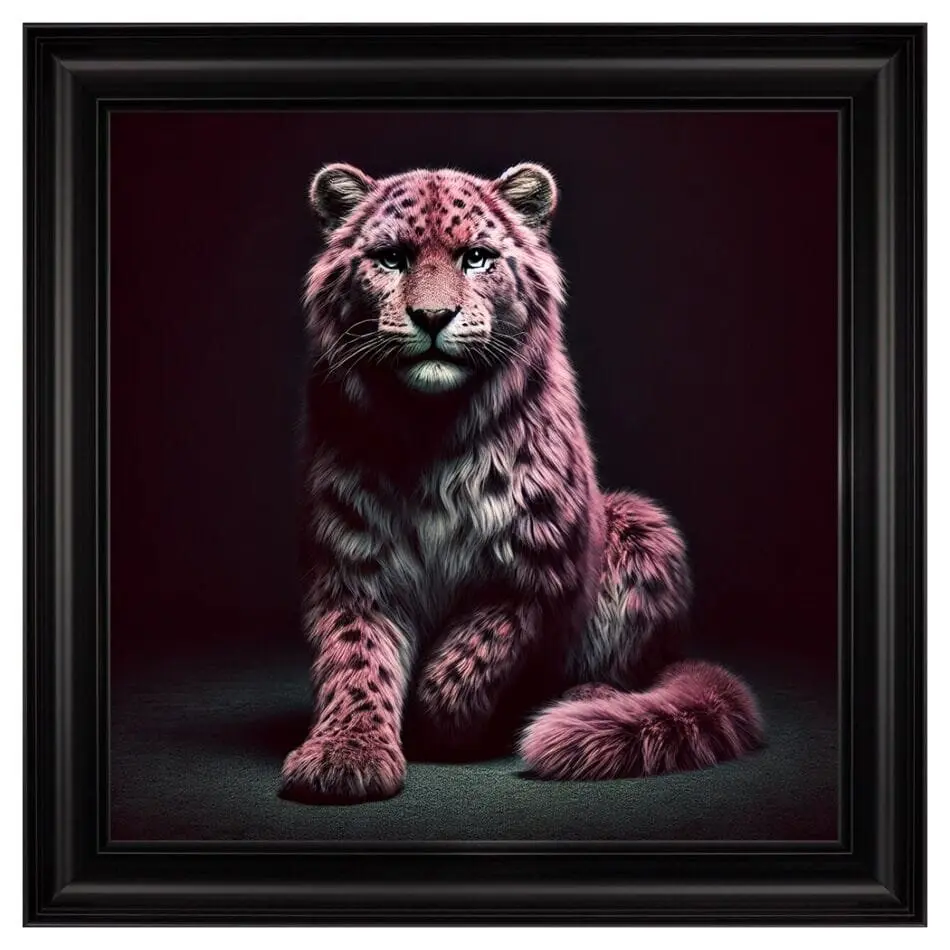FG Velvet Pink Leopard Framed Artwork - 85cm