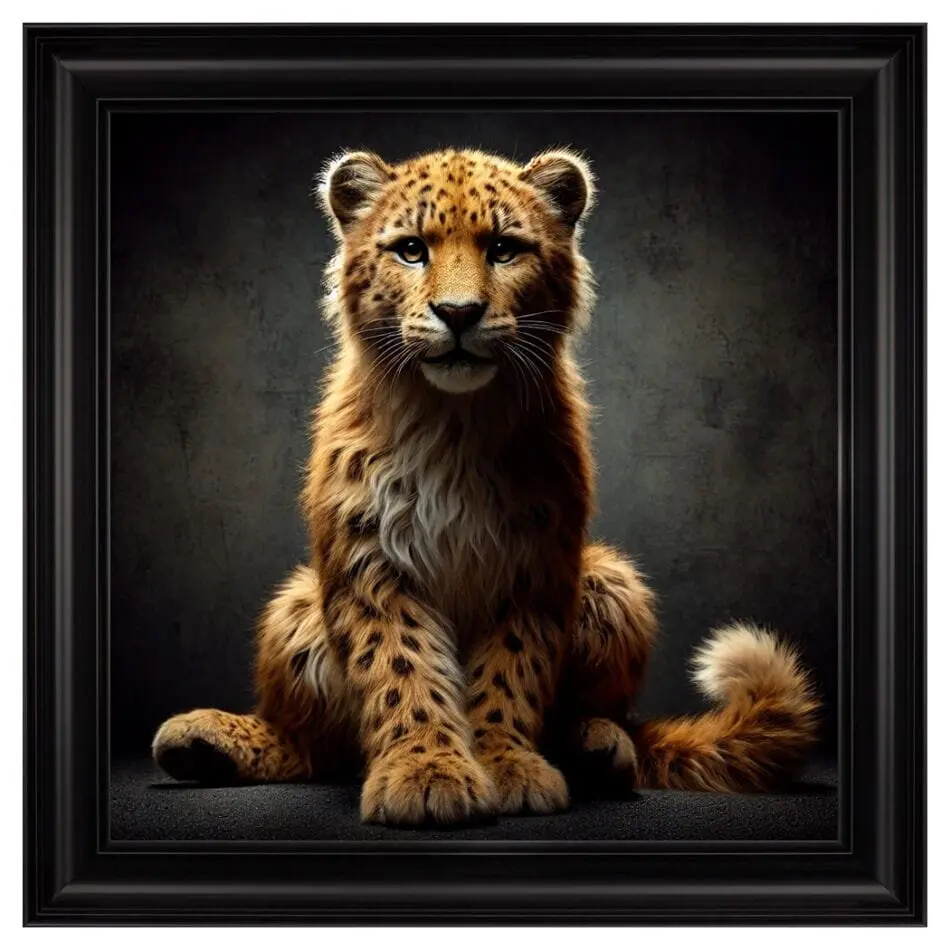 FG Velvet Orange Leopard Framed Artwork - 85cm