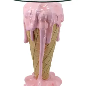 MG Melting Ice Cream Cone Side Table w/ Glass Top