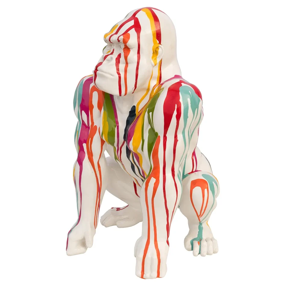 FG Painted White Gorilla Statuette