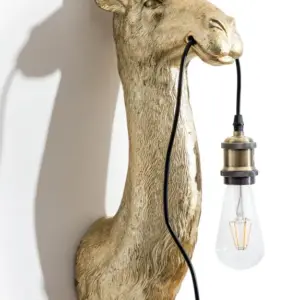 MG Antique Gold Camel Head Wall Lamp