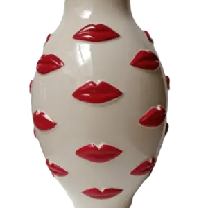 MG Large Multi Red Lips Vase