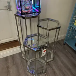 CH Chrome & Glass display table