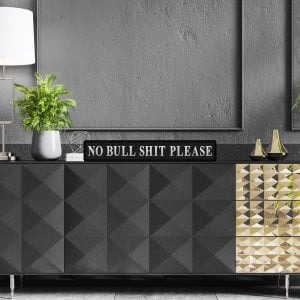 "NO BULLSHIT PLEASE" Black/Silver