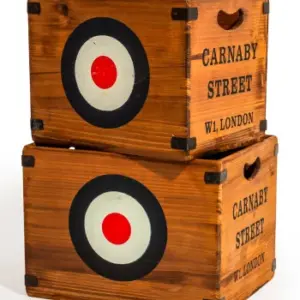 MG Wooden "Carnaby Street" LP Record Storage Box - Large