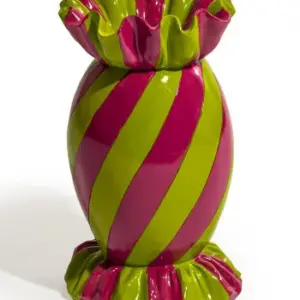 MG Striped Candy Ceramic Vase - Purple/Green