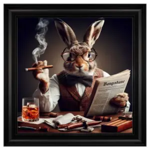 FG Velvet Winston Wabbit Framed Artwork - 55cm