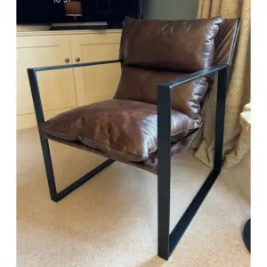WW Brown Leather Armchair