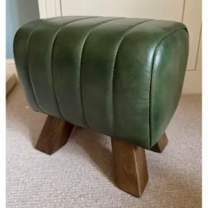 WW Green Leather Stool