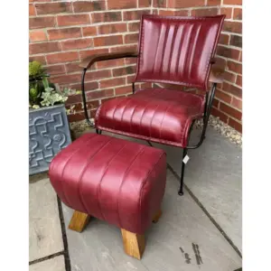 WW Red Leather Armchair