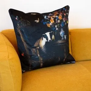 HE Luxury Cushion - Curiosity Badger