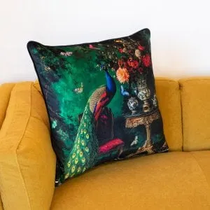HE Luxury Cushion - Curiosity Peacock