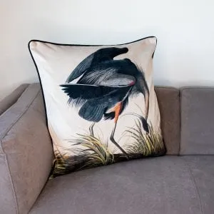HE Luxury Cushion - Blue Heron