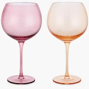 US Twist Gin Balloon Glasses – Set of 2 Pink/Peach