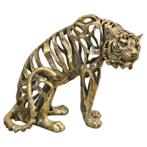 FG Hollow Gold Tiger Statue