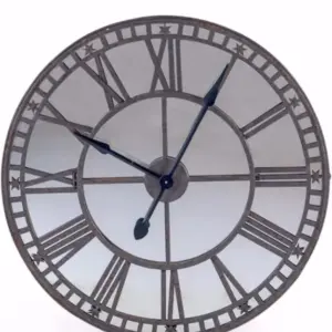MG Large Antiqued Clock with Mirror Face
