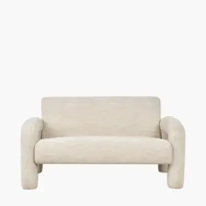 PL Ravello White Textured Fabric Armed Sofa