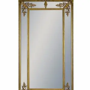 MG Tall Gold French Mirror with Crest