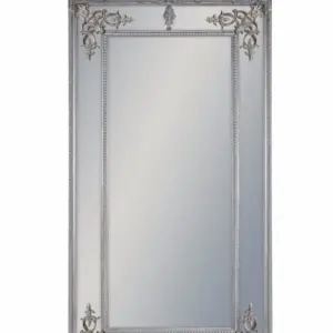 MG Tall Silver French Mirror with Crest