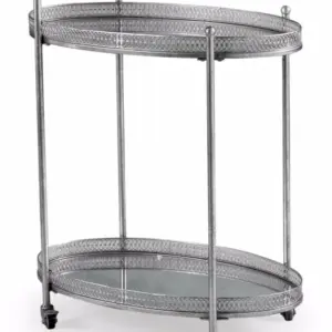 MG Antique Silver Metal Trolley