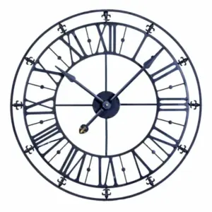 MG Medium Black Iron Skeleton Wall Clock
