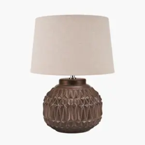 PL Anneli Bronze Aztec Texture Ceramic Table Lamp