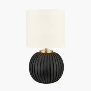 PL Ezekiel Black Terracotta Textured Ball Table Lamp