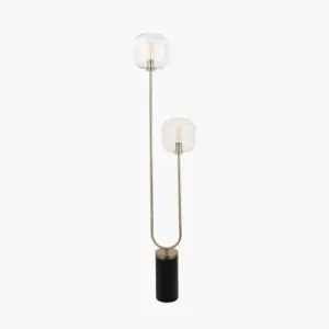 PL Florence Black Metal and Glass Floor Lamp