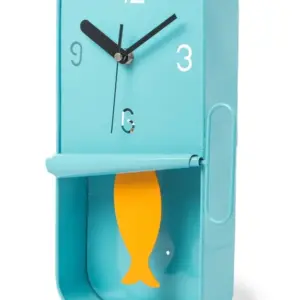 MG Blue Metal Sardine Tin Pendulum Wall Clock