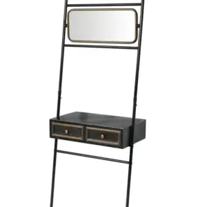 MG Black and Antique Gold "Orwell" Console Unit with Mirror