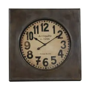 MG Large Square Industrial 'Antiquite De Paris' Wall Clock